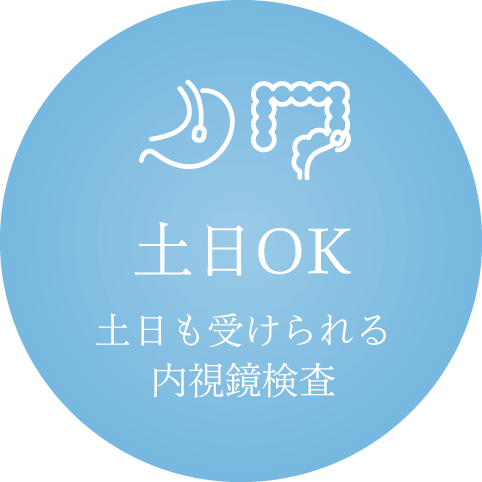土日OK 土日も受けられる内視鏡検査